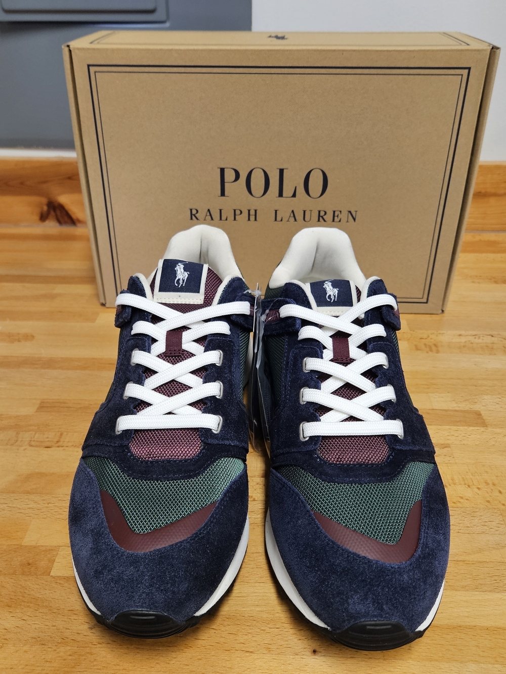 NIB Men's Polo Ralph Lauren Train 89 Suede & Oxford Sneakers Size 11.5M